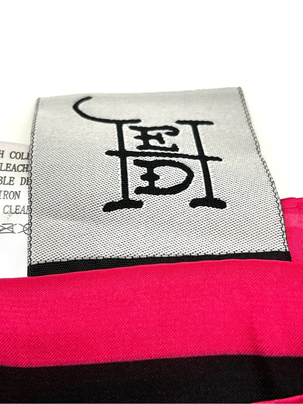 Ed Hardy Black Scarf with Pink Rose Border and Heart Skull Graphic Love